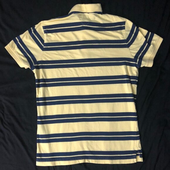 TOMMY HILFIGERS (Size M) Yellow & Blue Stripes Polo - Picture 2 of 4